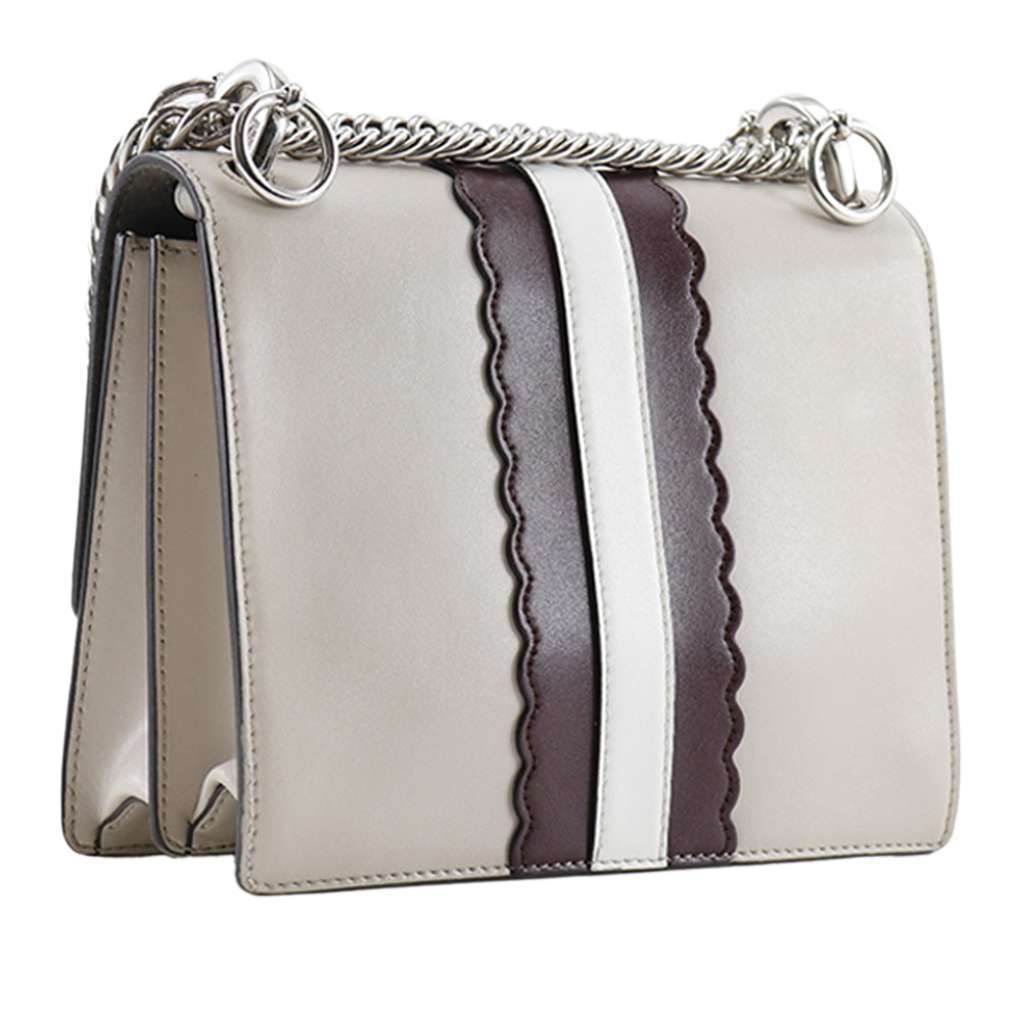 Fendi Vitello Liberty Lucido Catalan Small Mirror Hypnoteyes Studded Kan I Crossbody Brown Leather Very good - Inside View