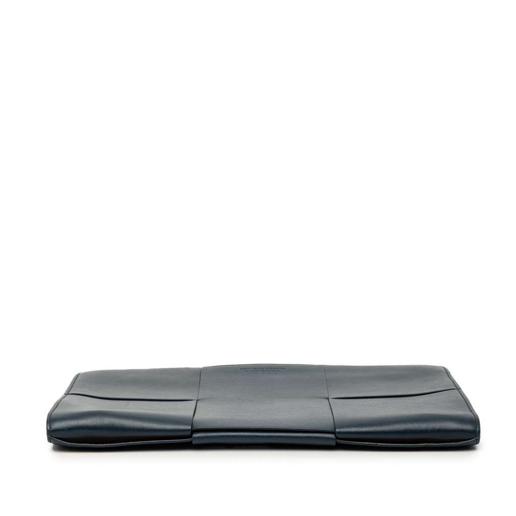 Bottega Veneta Large Leather Maxi Intrecciato Document Case Blue Leather Very good condition - Inside View