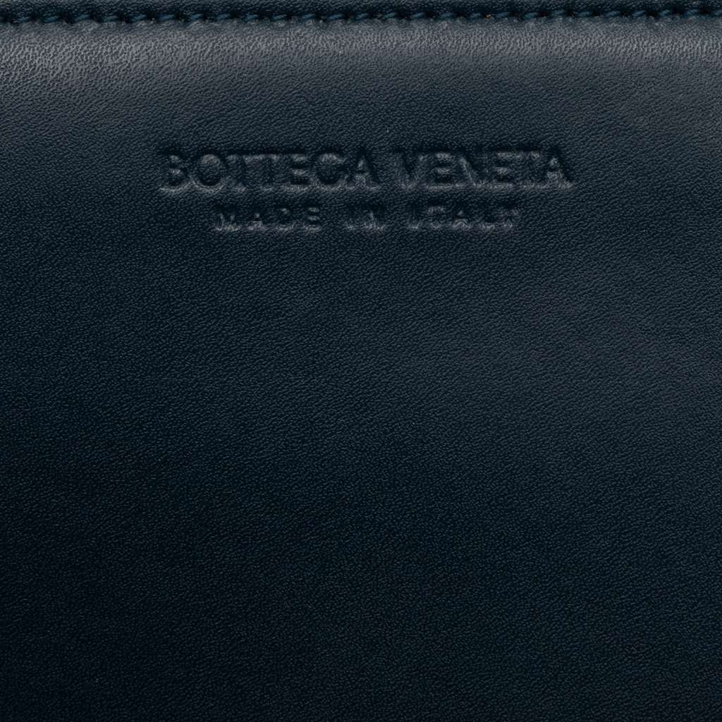 Bottega Veneta Large Leather Maxi Intrecciato Document Case Blue Leather Very good condition - Box View
