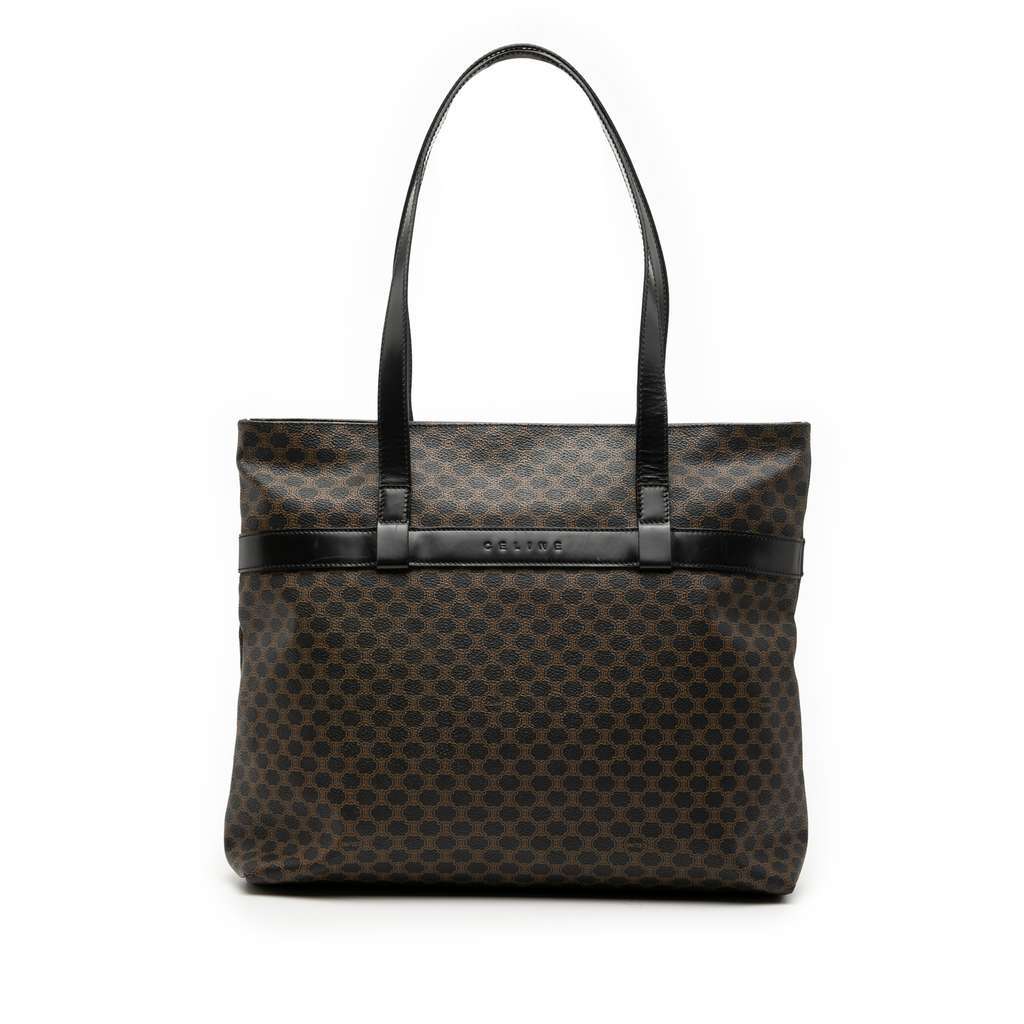 Celine Macadam Coated Canvas Tote Black Canvas Very good - Front View