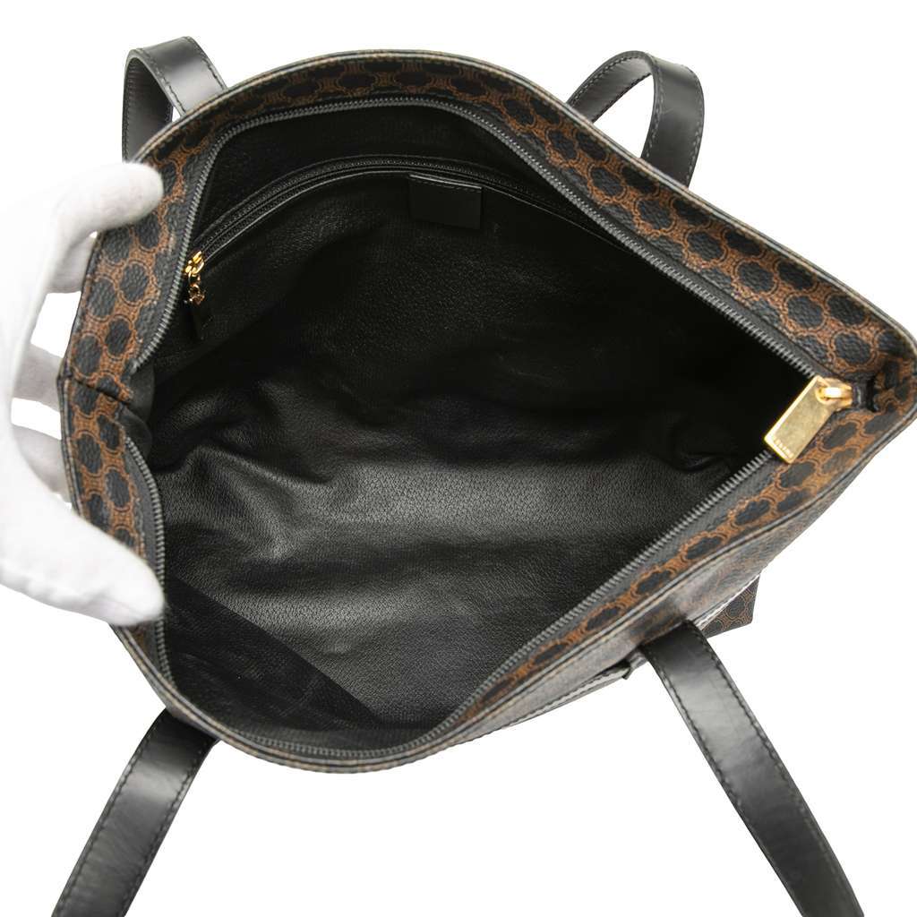 Celine Macadam Coated Canvas Tote Black Canvas Very good - Model View