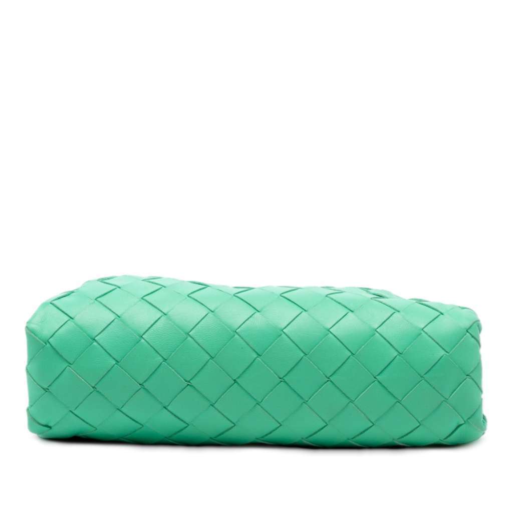 Bottega Veneta Nappa Intrecciato The Mini Pouch Crossbody Green Leather Very good condition - Inside View