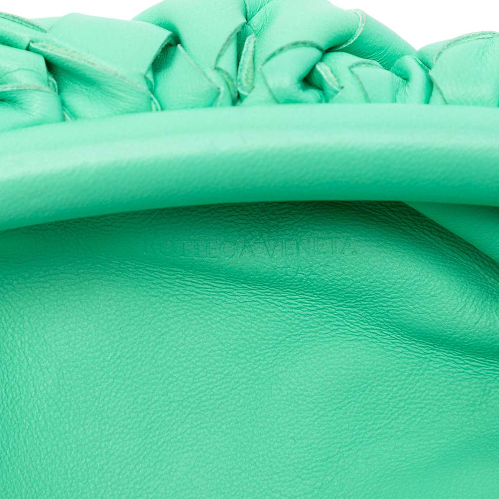 Bottega Veneta Nappa Intrecciato The Mini Pouch Crossbody Green Leather Very good condition - Box View