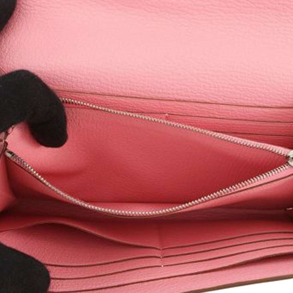 Hermès Chevre Mysore Kelly To Go Wallet Pink Leather Good condition - Model View