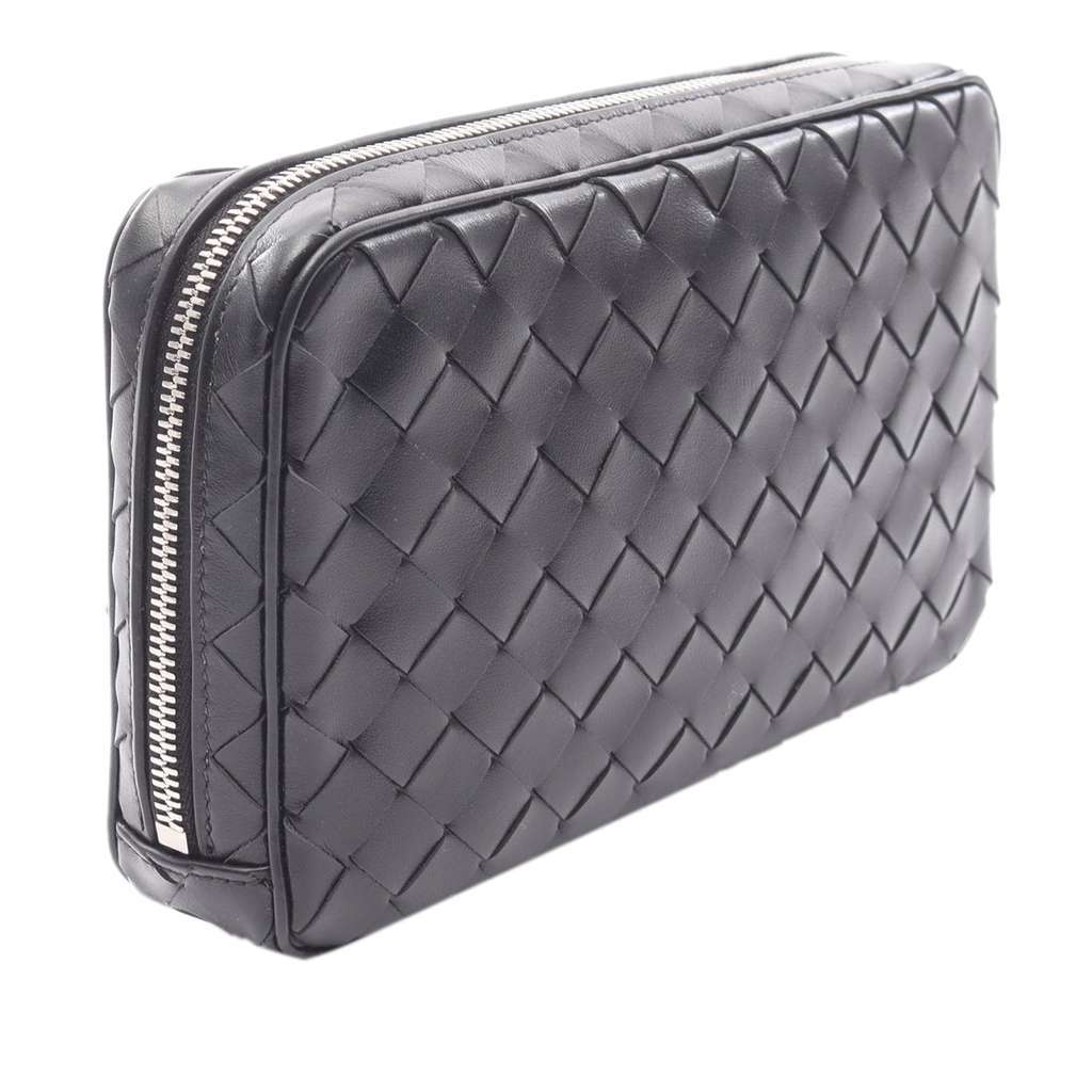 Bottega Veneta Medium Leather Intrecciato Organizer Black Leather Never worn - Back View