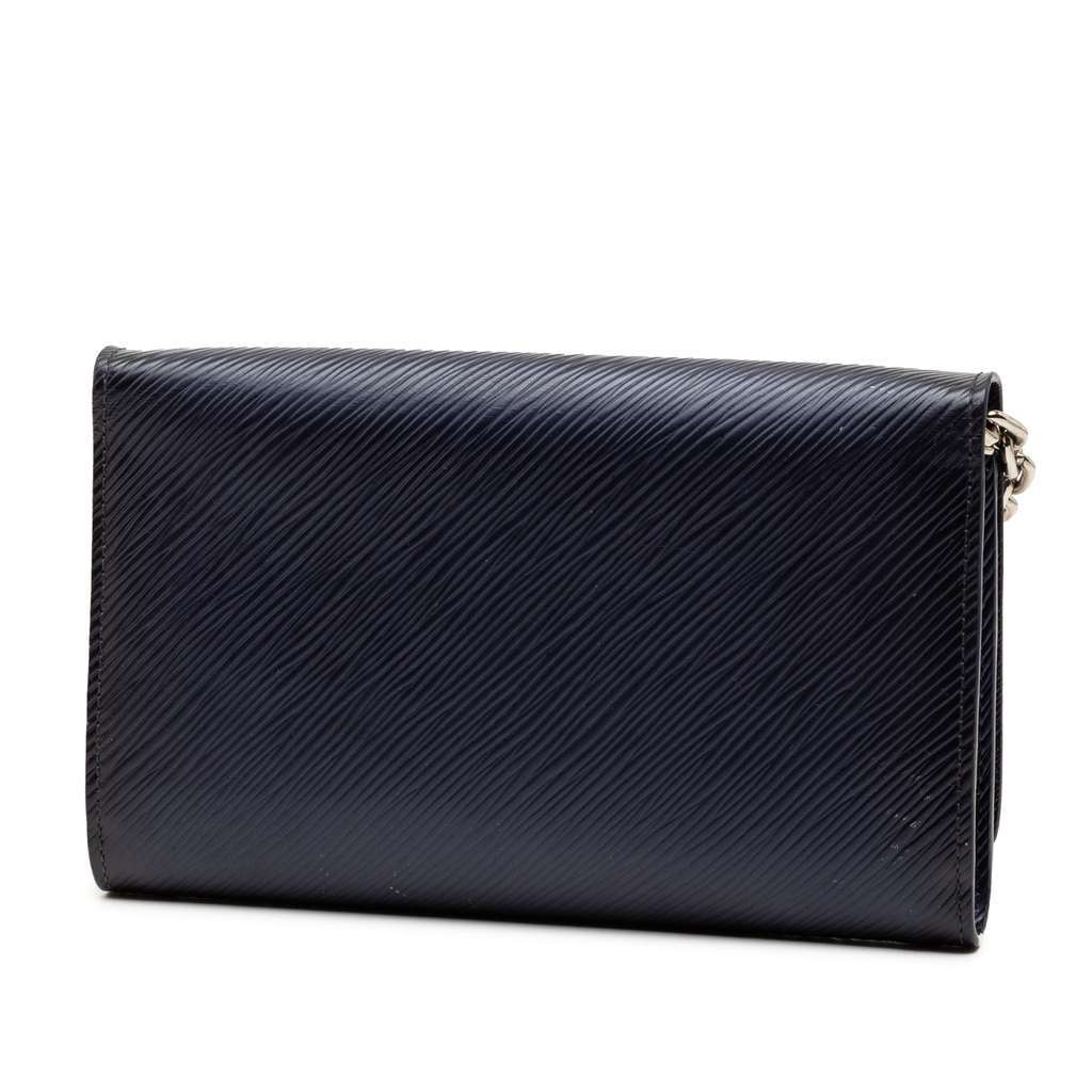 Louis Vuitton Epi Sequin Flames Twist Chain Wallet Blue Leather Very good - Back View