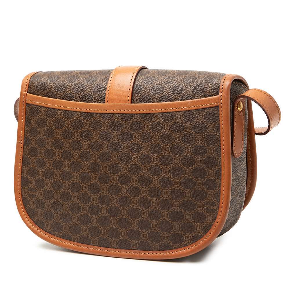 Celine Macadam Coated Canvas Crossbody Brown Canvas Good condition - Back View