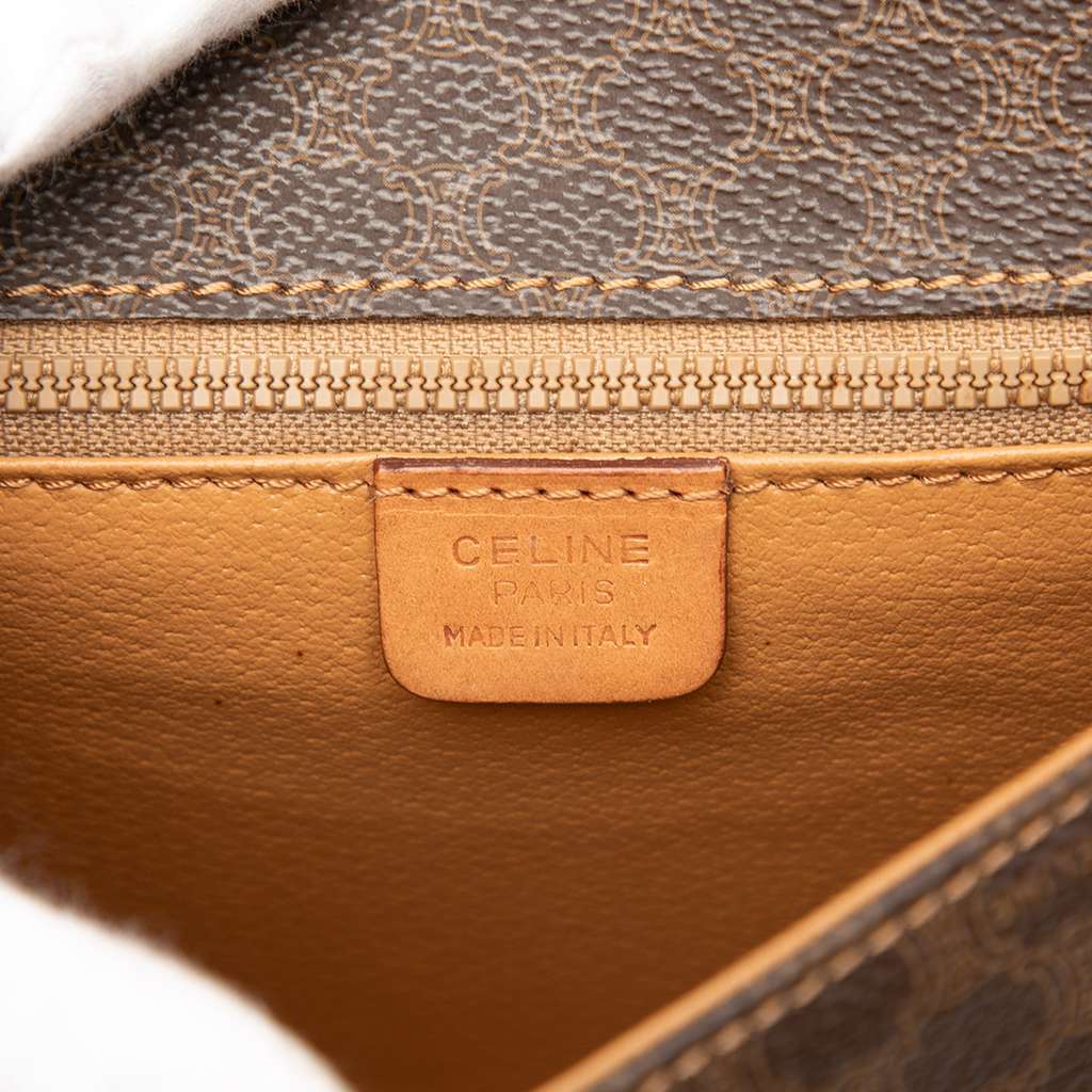 Celine Macadam Coated Canvas Crossbody Brown Canvas Good condition - Box View