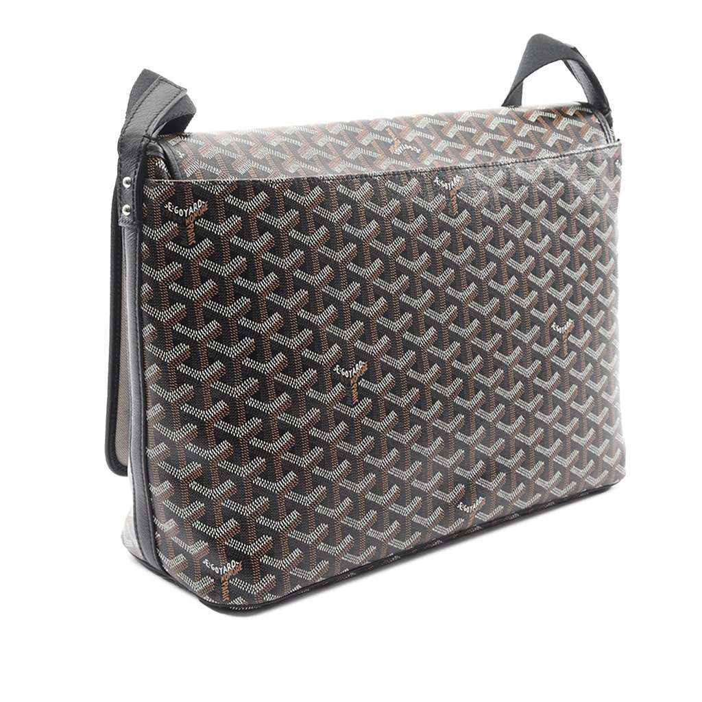 Goyard Goyardine Capetien MM Messenger Bag Black Canvas Good condition - Back View