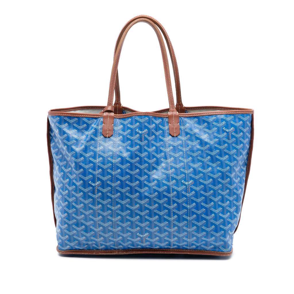 Goyard Goyardine Reversible Pertuis PM Blue Canvas Very good - Front View