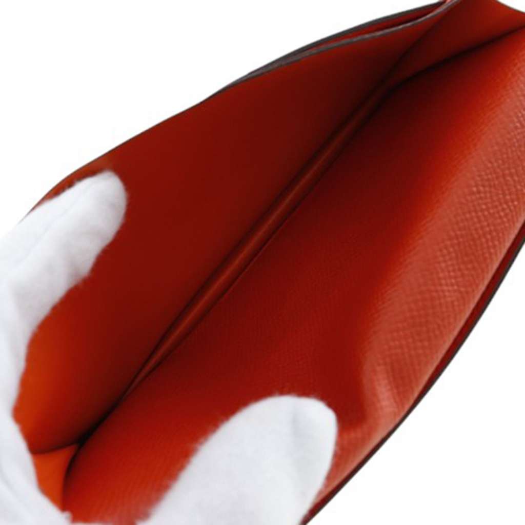 Hermès Epsom Bearn Soufflet Wallet Orange Leather Very good condition - Box View