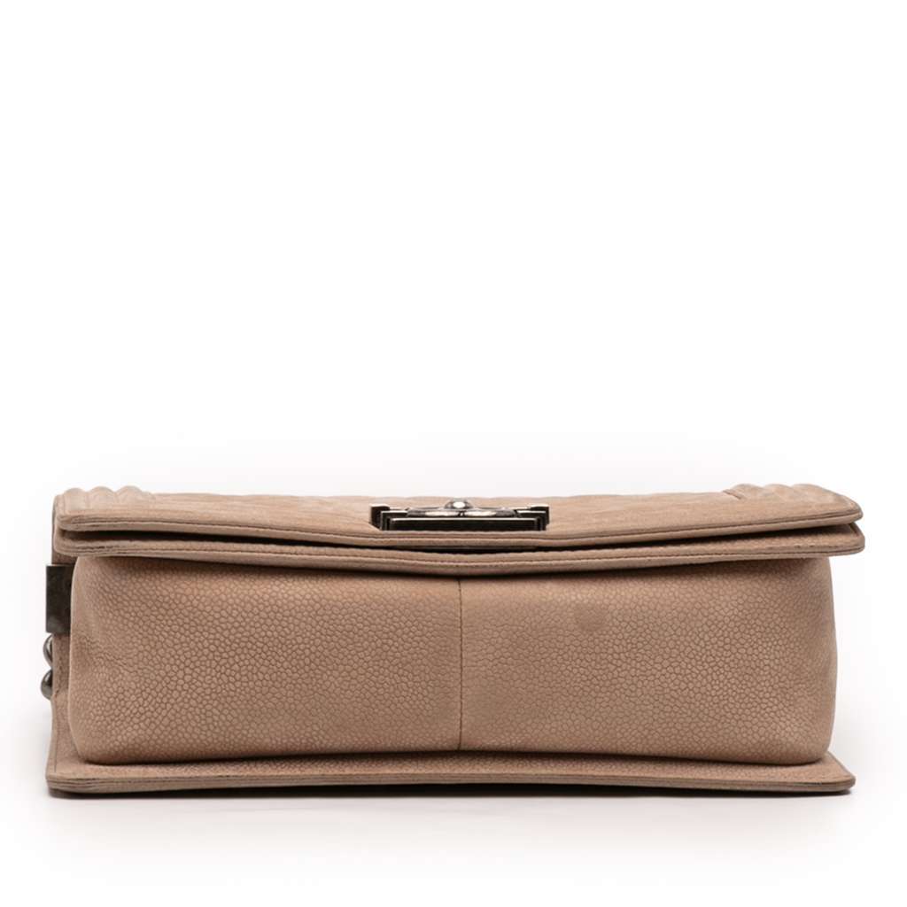 Chanel Old Medium Quilted Caviar Boy Flap Brown Leather Good - Inside View