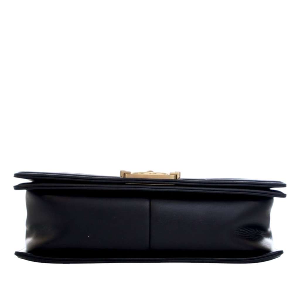 Chanel Old Medium Quilted Lambskin Boy Flap Black Leather Very good - Inside View
