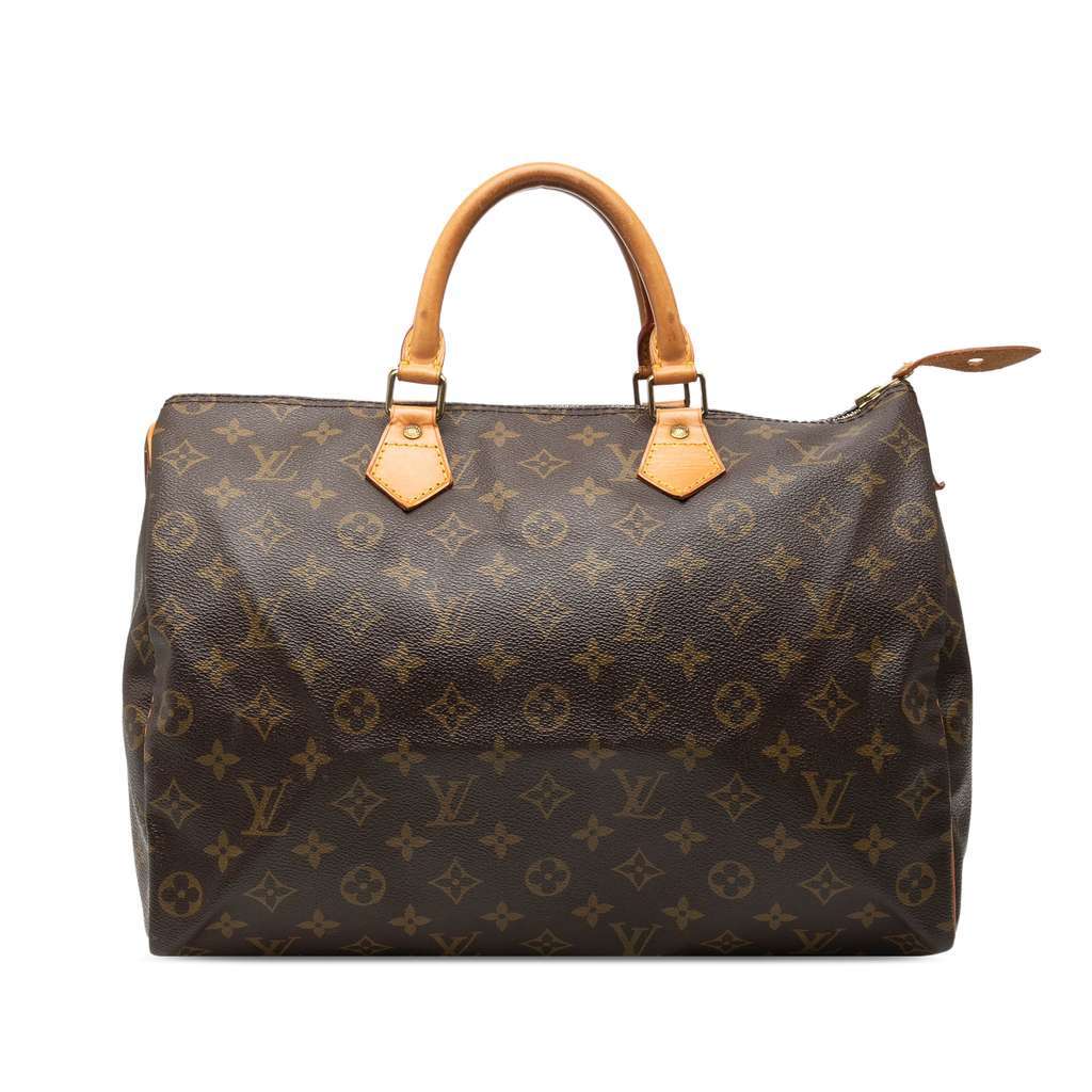 Louis Vuitton Monogram Speedy 35 Brown Good - Front View