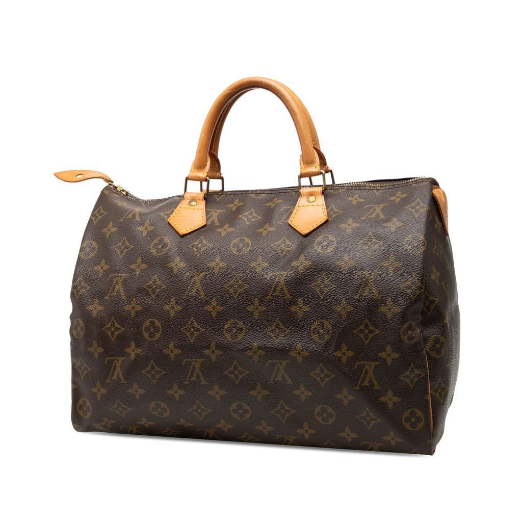 Louis Vuitton Monogram Speedy 35 Brown Good - Back View