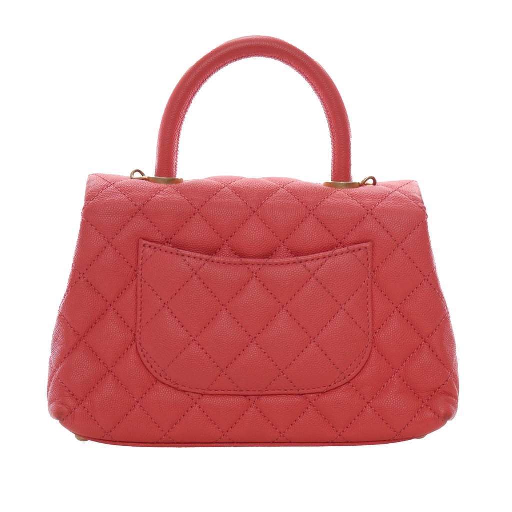 Chanel Mini Caviar Coco Top Handle Bag Pink Leather Very good condition - Model View