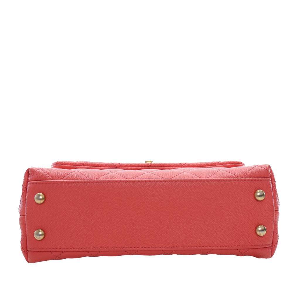 Chanel Mini Caviar Coco Top Handle Bag Pink Leather Very good condition - Box View