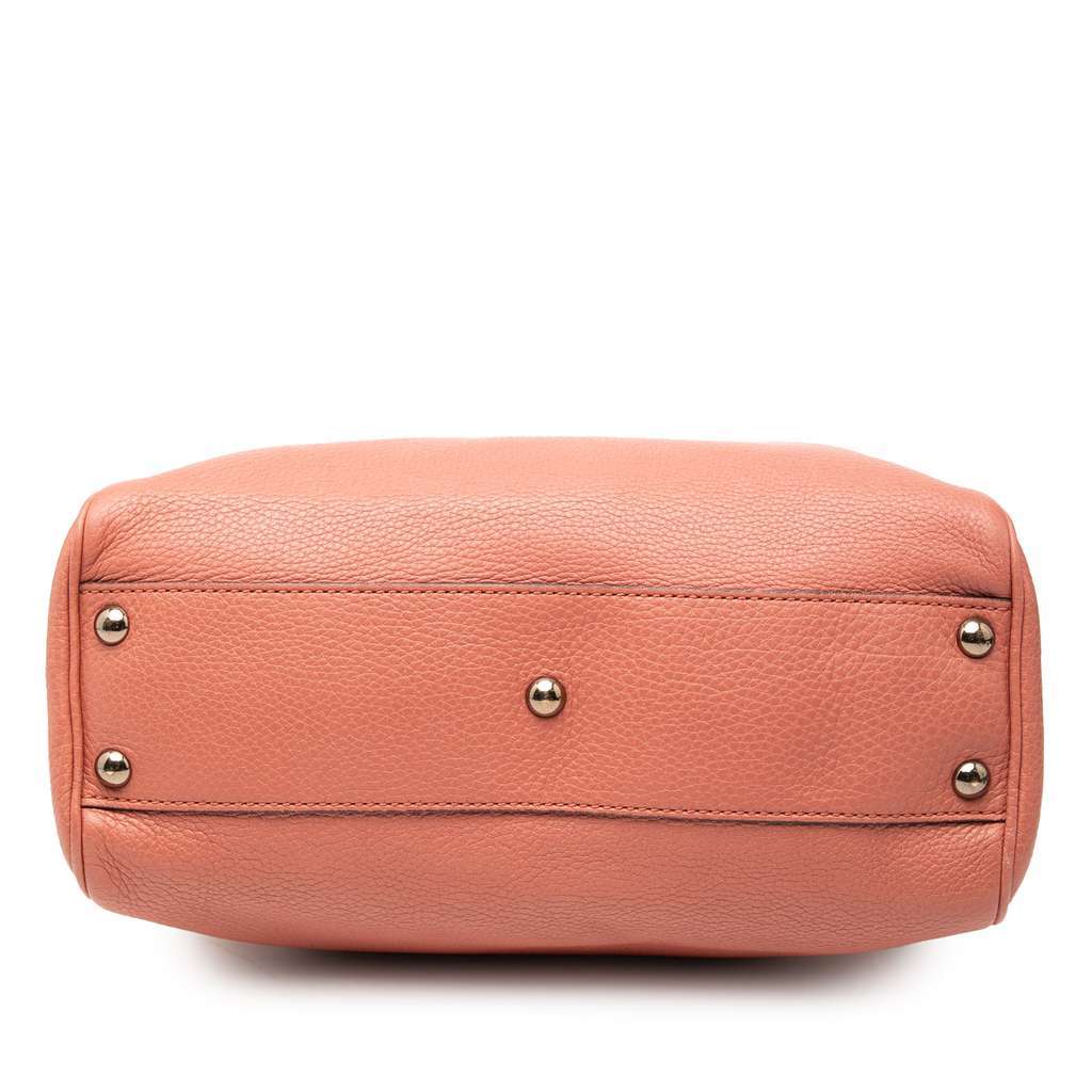 Gucci Small Calfskin Bamboo Shopper Satchel Pink Leather Very good - Inside View