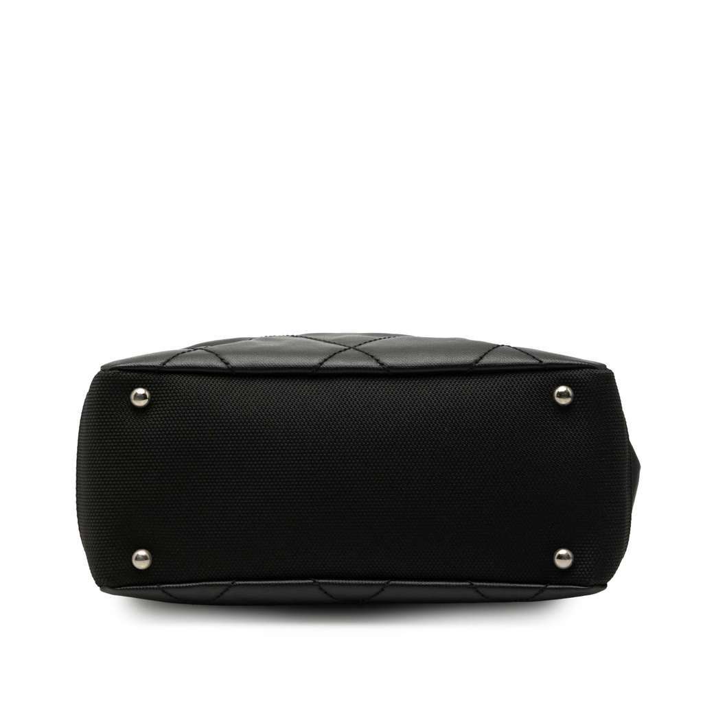 Chanel Small Quilted Coated Canvas Paris Biarritz Tote Black Canvas Very good - Inside View