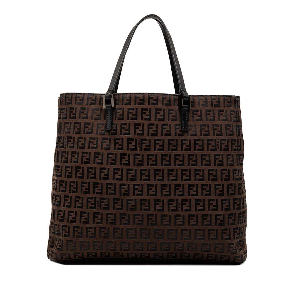 Fendi Zucchino Canvas Tote Brown Canvas Very good - Front View