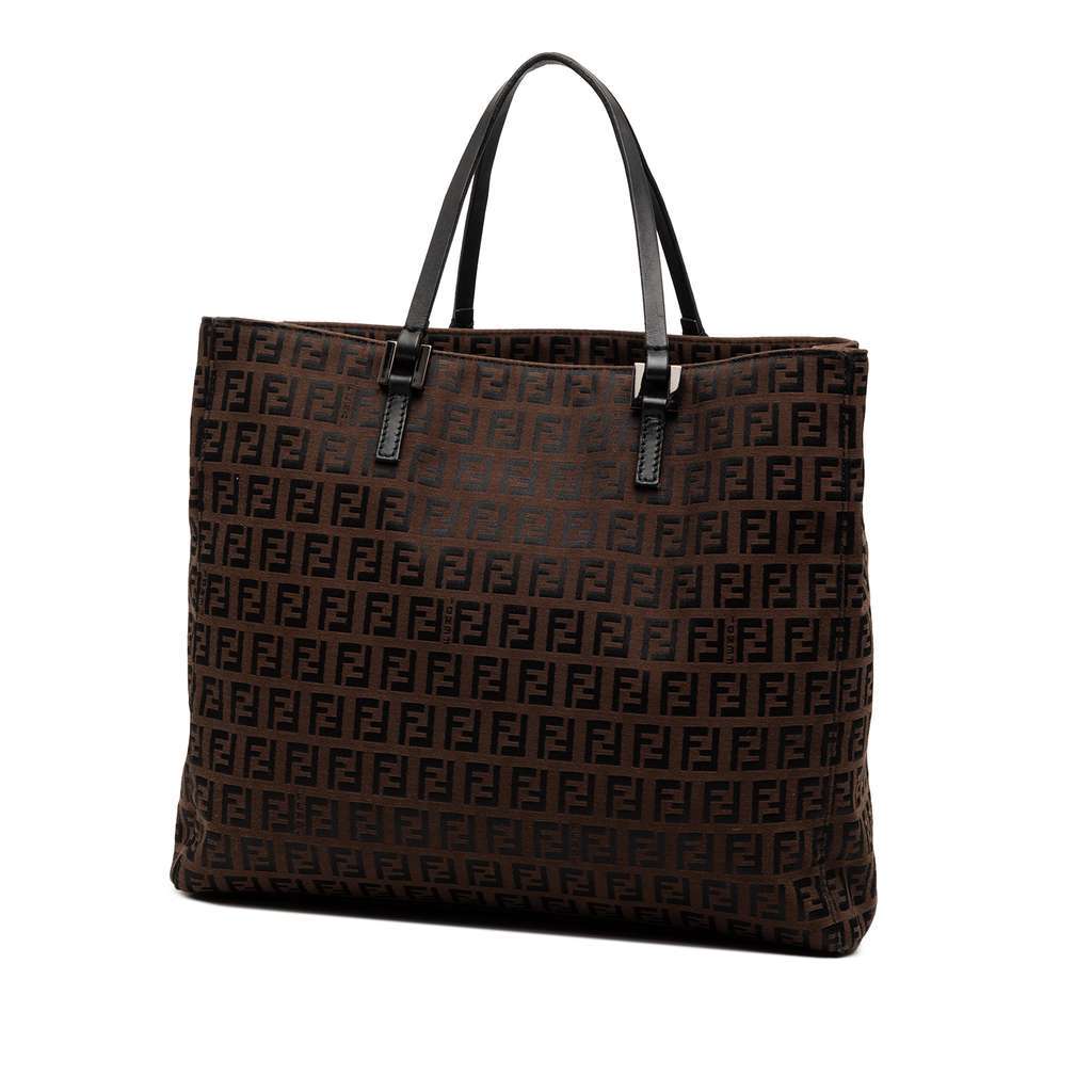 Fendi Zucchino Canvas Tote Brown Canvas Very good - Back View