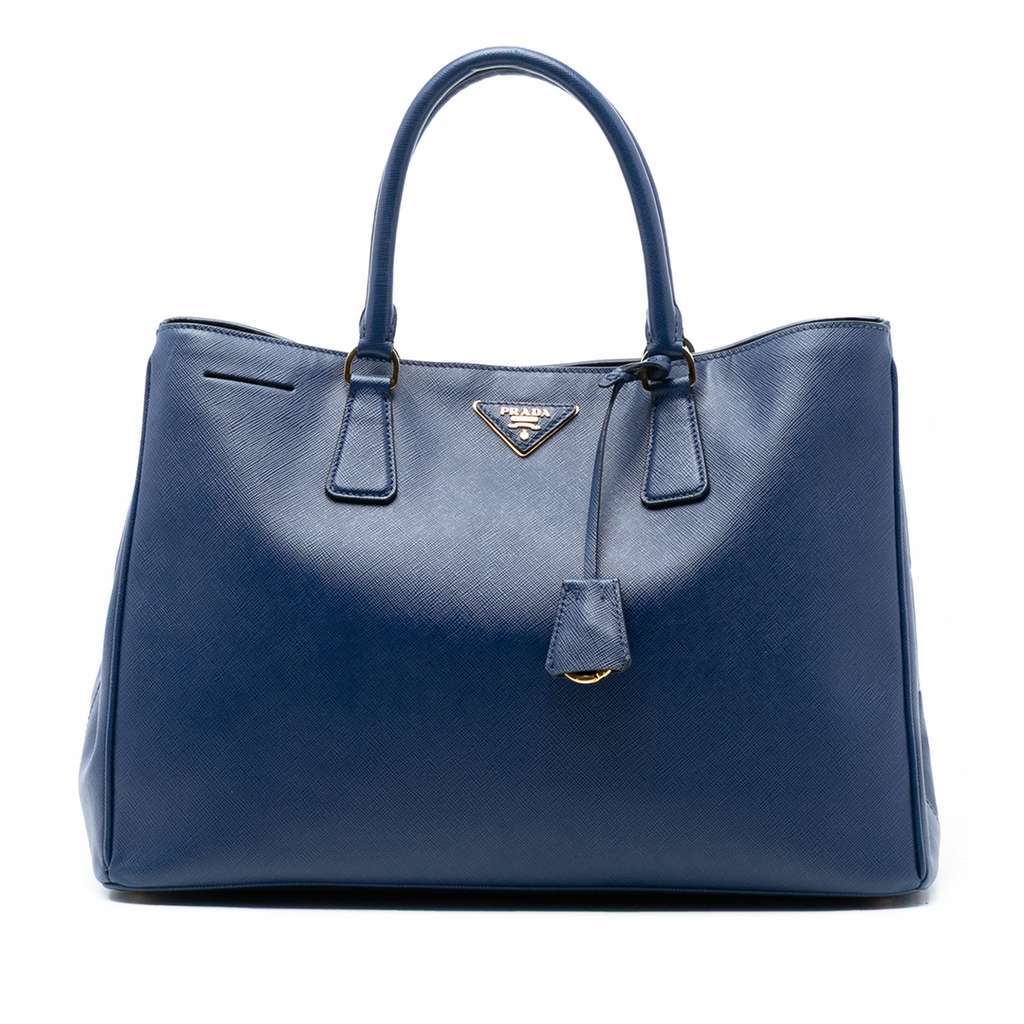 Prada Large Saffiano Lux Galleria Tote Blue Leather Very good condition - Front View