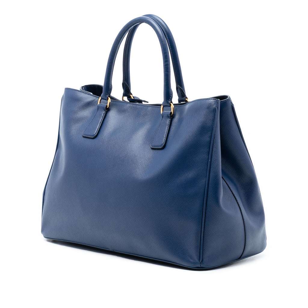 Prada Large Saffiano Lux Galleria Tote Blue Leather Very good condition - Back View