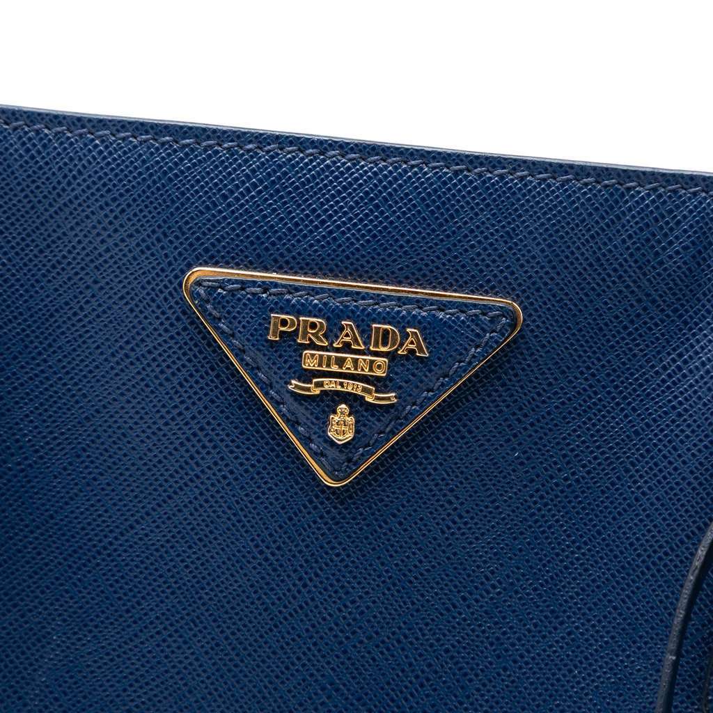 Prada Large Saffiano Lux Galleria Tote Blue Leather Very good condition - Box View