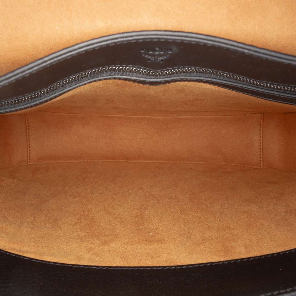 Mcm Visetos Coated Canvas Messenger Bag Brown Canvas Good - Model View