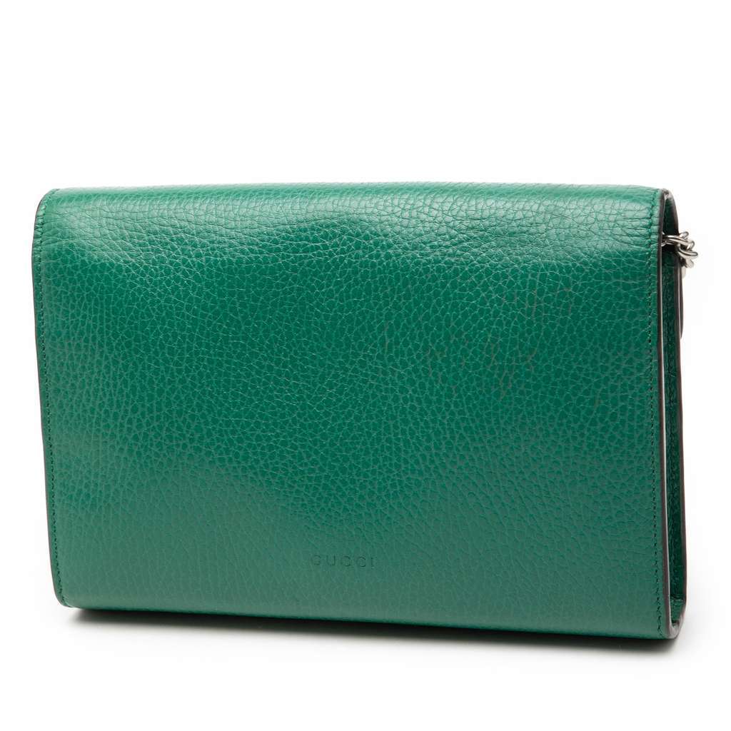 Gucci Leather Dionysus Wallet on Chain Green Leather Very good - Back View