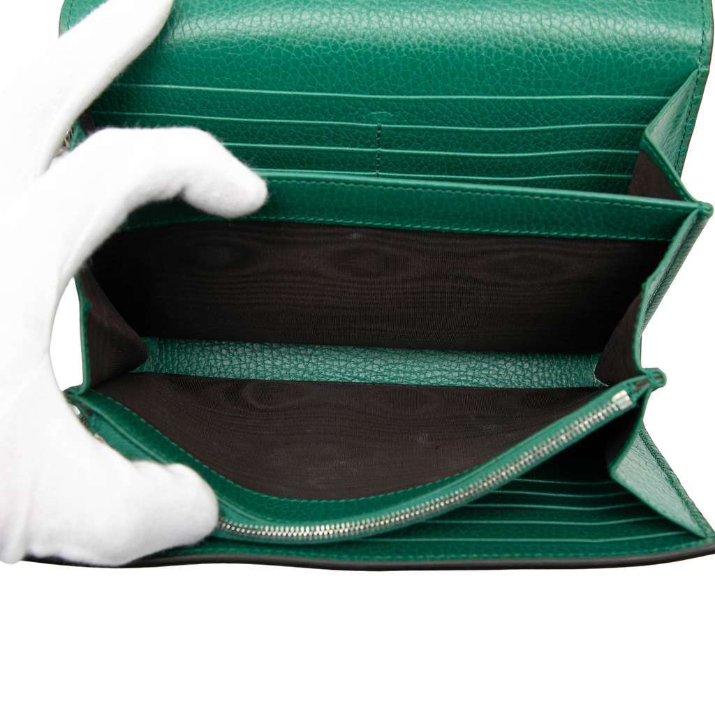 Gucci Leather Dionysus Wallet on Chain Green Leather Very good - Model View