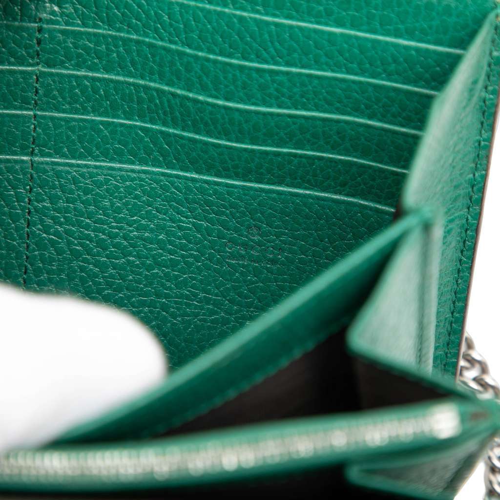 Gucci Leather Dionysus Wallet on Chain Green Leather Very good - Box View