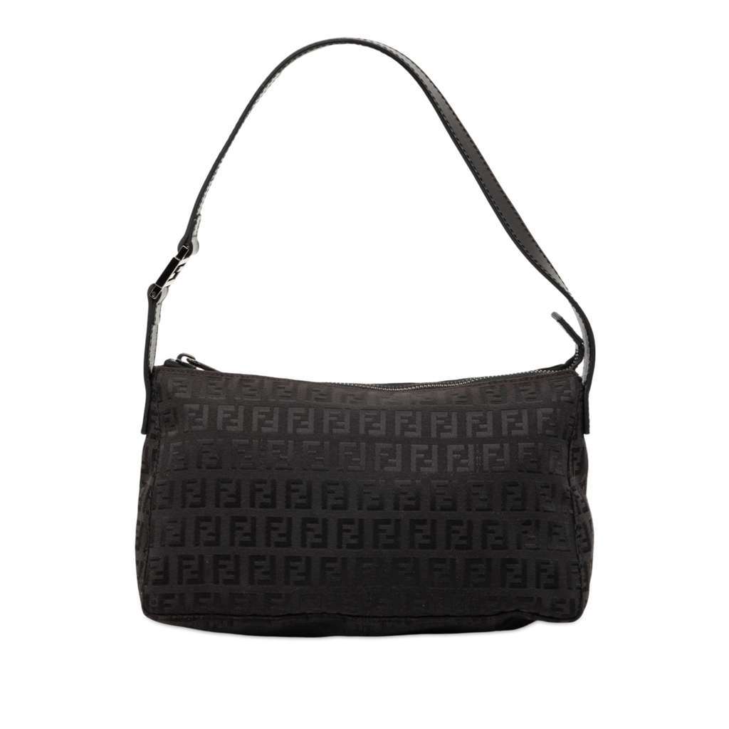 Fendi Zucchino Canvas Pochette Black Canvas Very good condition - Front View