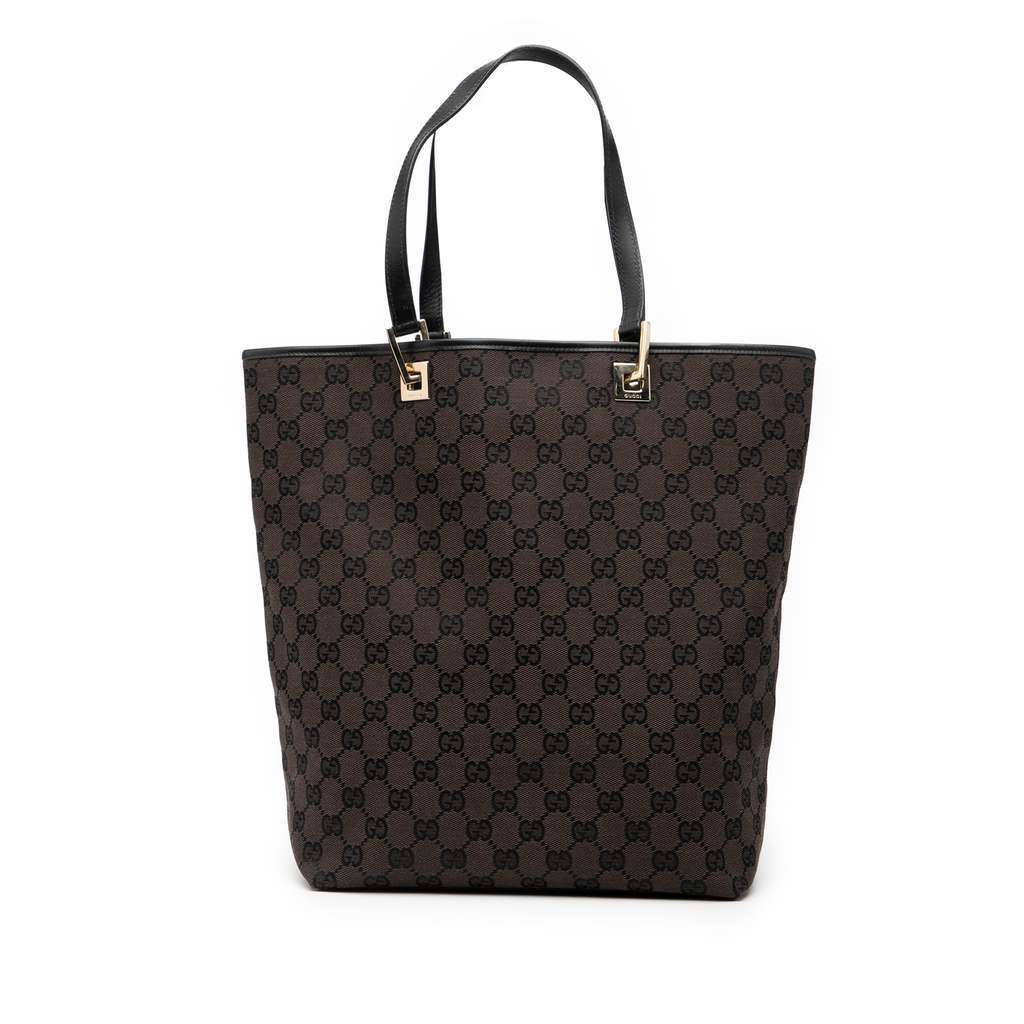 Gucci GG Canvas Tote Brown Canvas Good - Front View