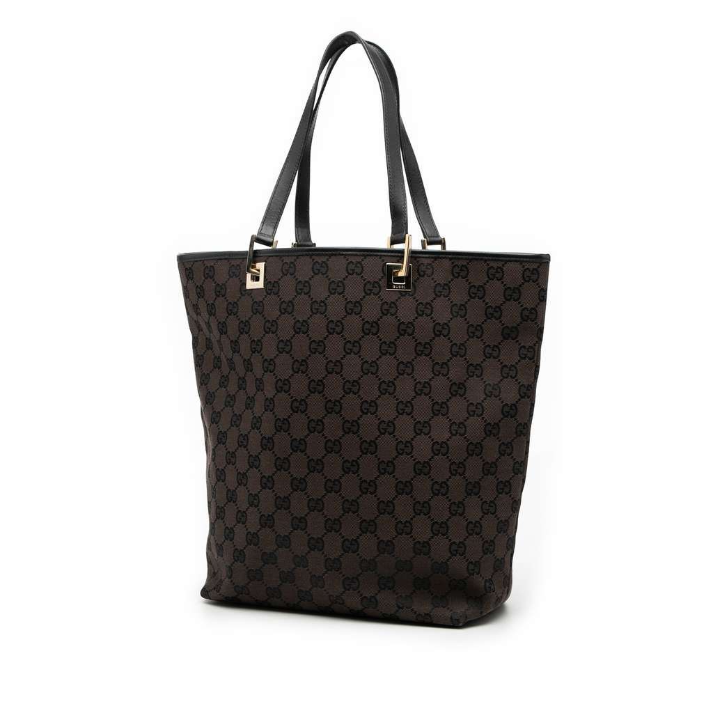 Gucci GG Canvas Tote Brown Canvas Good - Back View