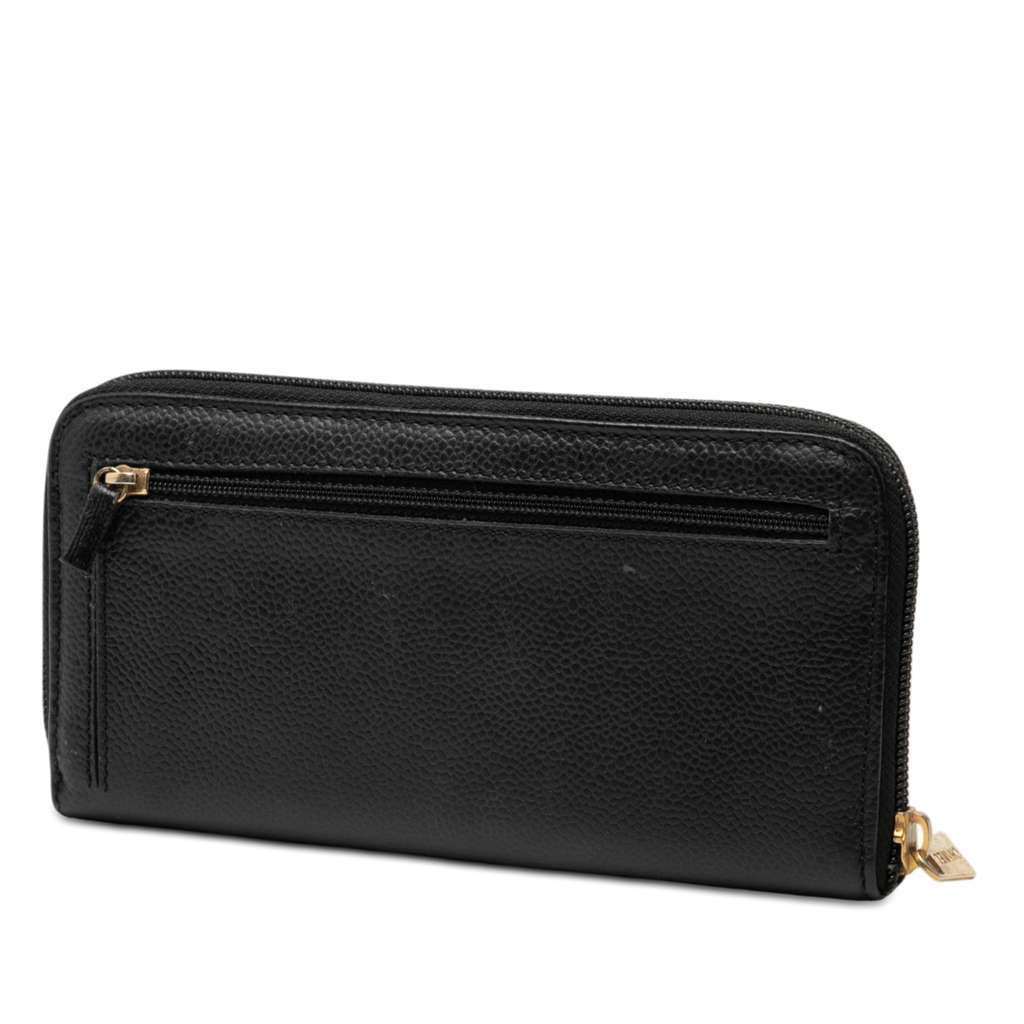 Chanel CC Caviar Zip Around Wallet Black Leather Good condition - Back View