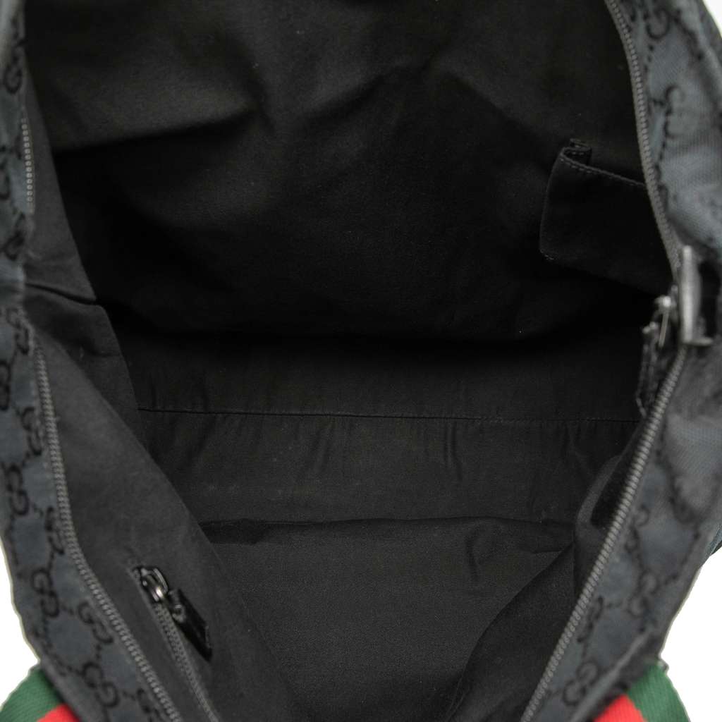 Gucci GG Canvas Web Tote Black Canvas Very good - Model View