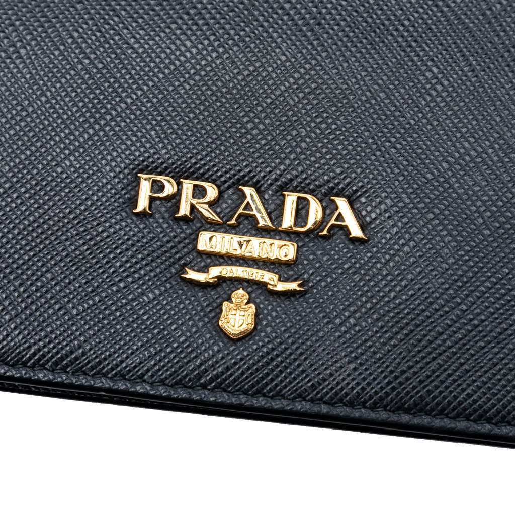 Prada Saffiano Wallet On Chain Black Leather Good - Box View