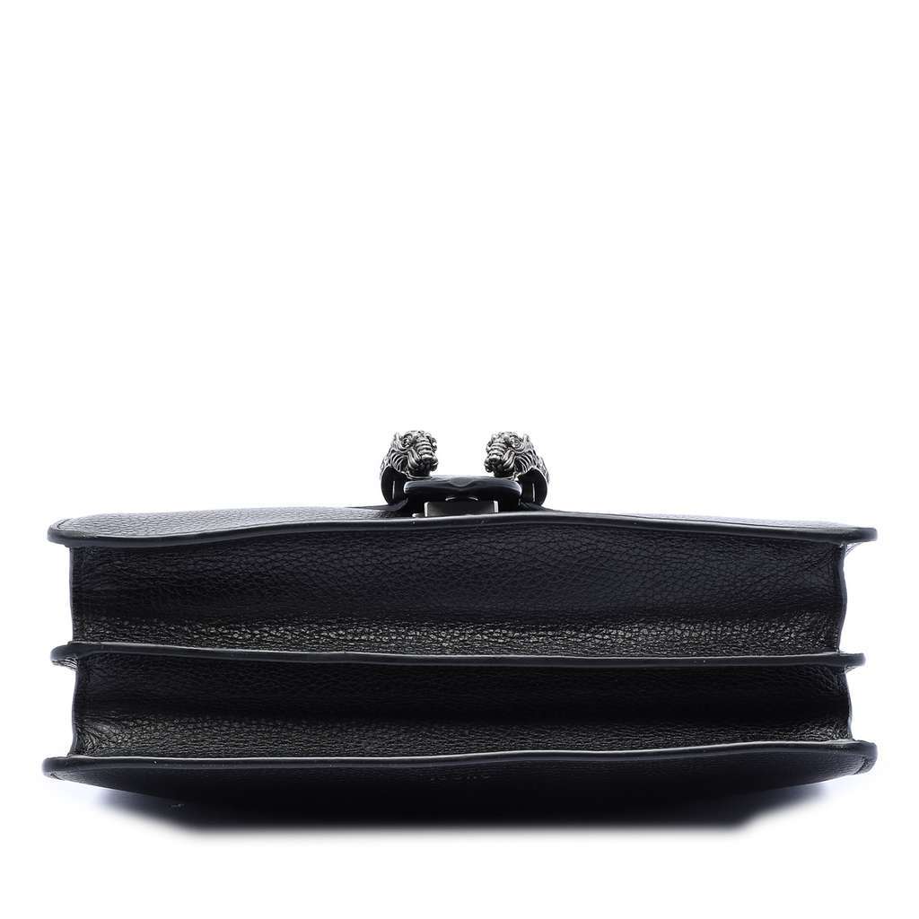 Gucci Medium Leather Dionysus Shoulder Bag Black Leather Good - Inside View