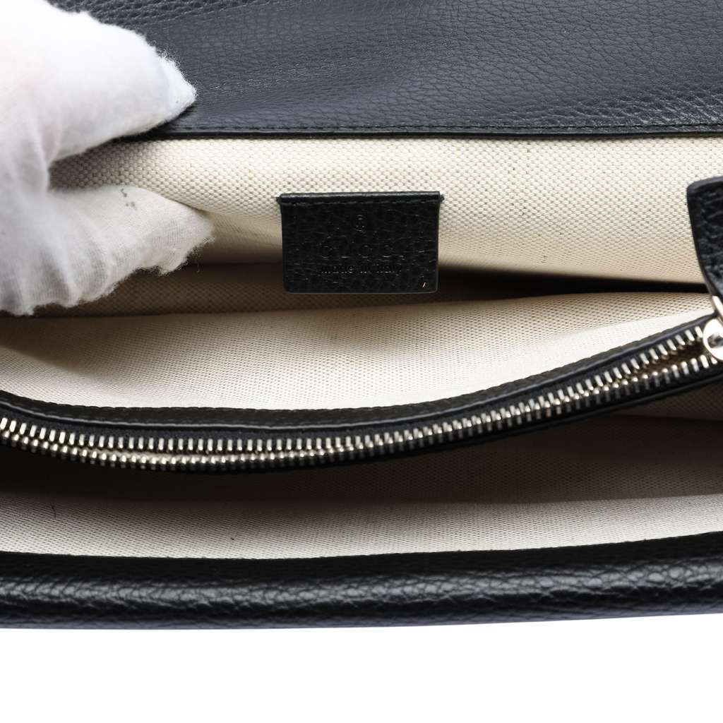 Gucci Medium Leather Dionysus Shoulder Bag Black Leather Good - Model View