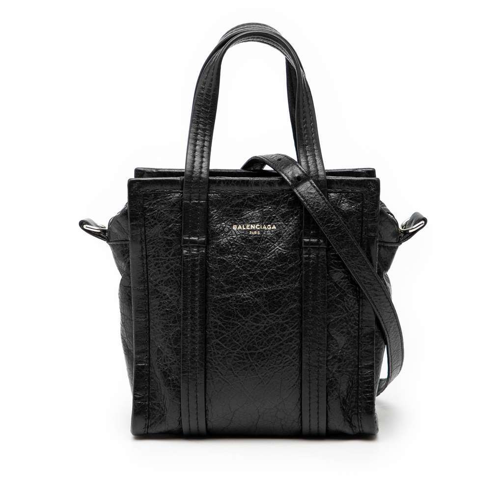 Balenciaga Lambskin Bazar Shopper Satchel XXS Black Leather Good condition - Front View