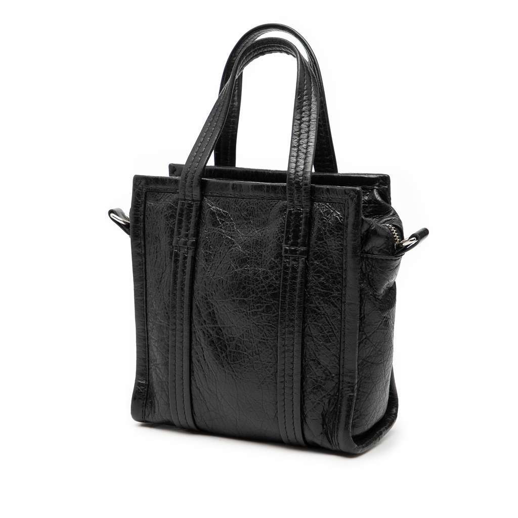 Balenciaga Lambskin Bazar Shopper Satchel XXS Black Leather Good condition - Back View