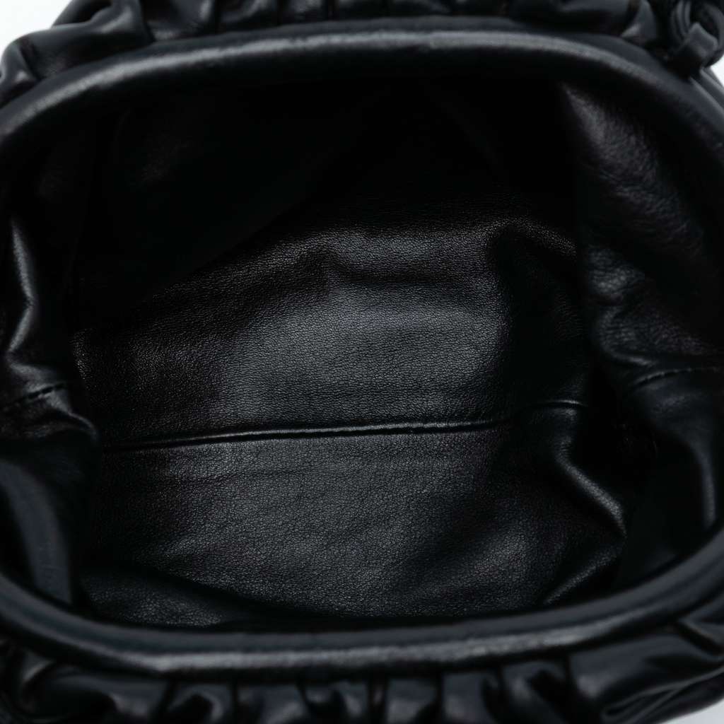 Bottega Veneta Lambskin The Mini Pouch Crossbody Black Leather Very good condition - Model View