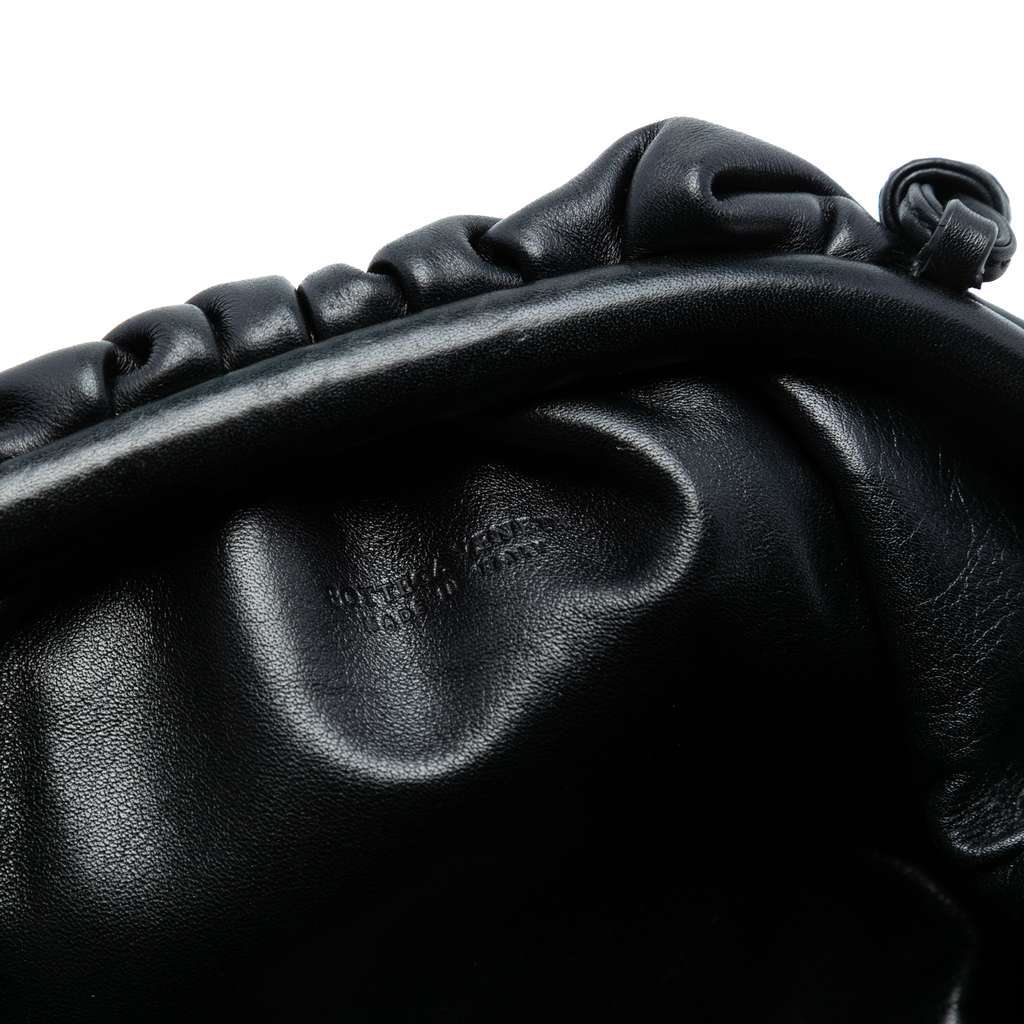 Bottega Veneta Lambskin The Mini Pouch Crossbody Black Leather Very good condition - Box View