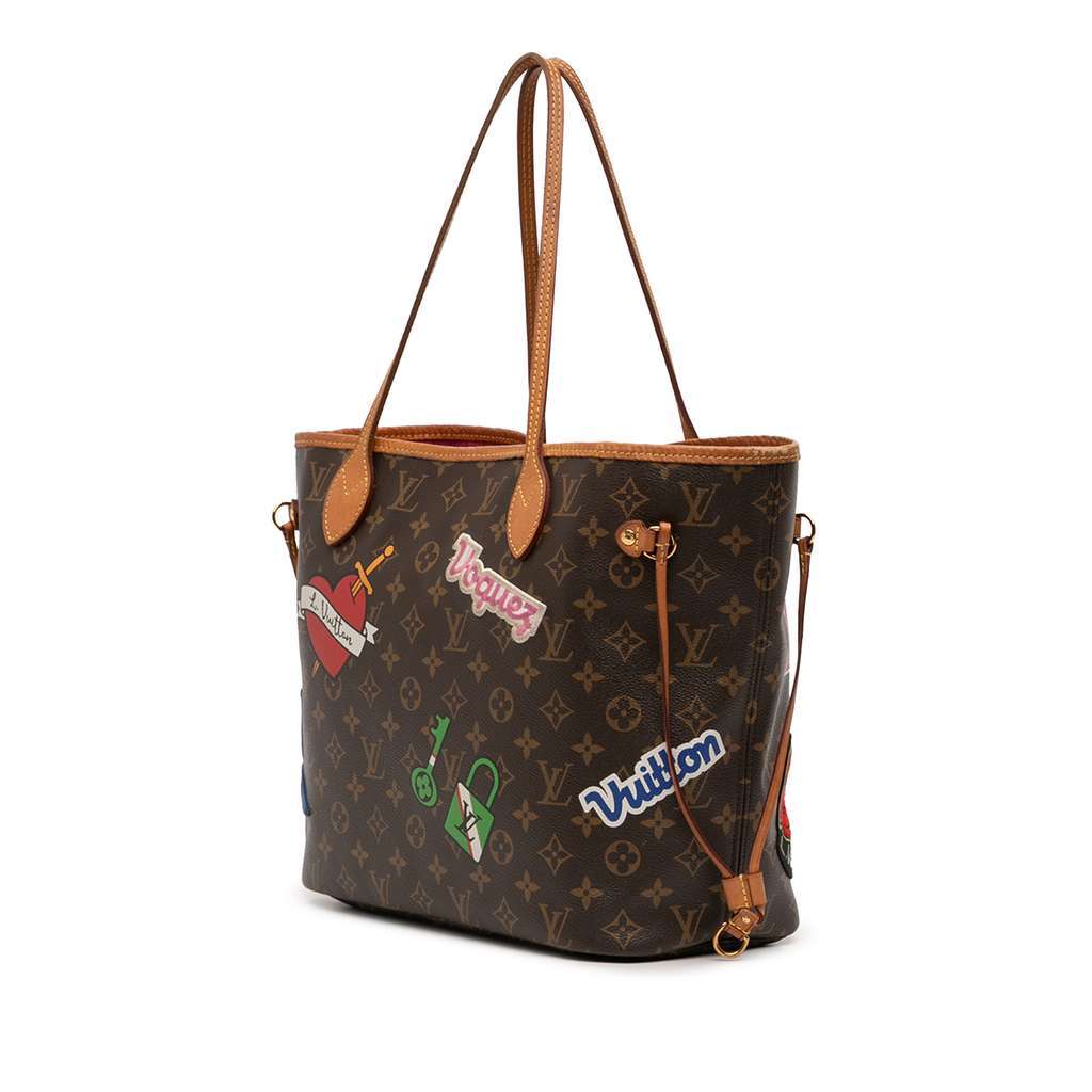 Louis Vuitton Monogram Patches Neverfull MM Brown Very good condition - Back View