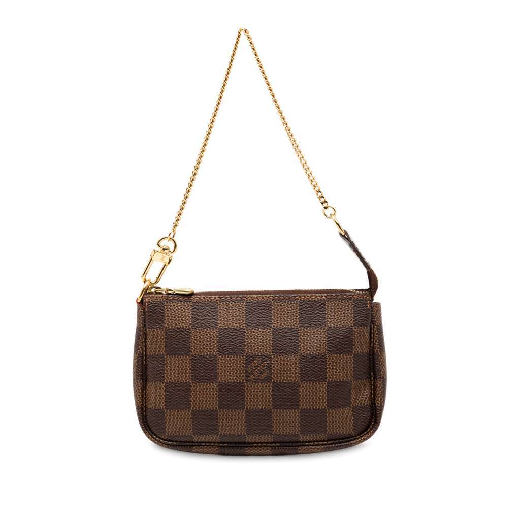 Louis Vuitton Damier Ebene Mini Pochette Accessoires Brown Very good - Front View