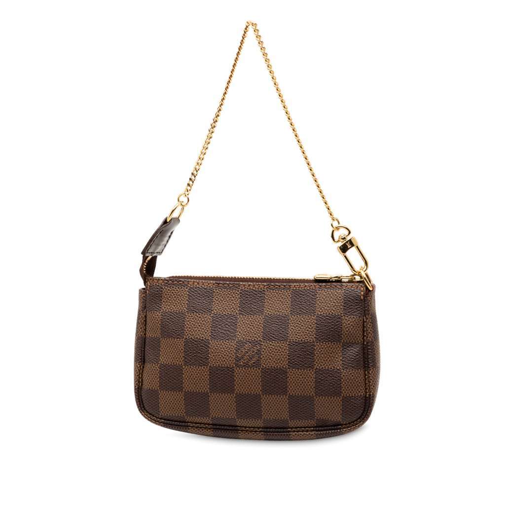 Louis Vuitton Damier Ebene Mini Pochette Accessoires Brown Very good - Back View