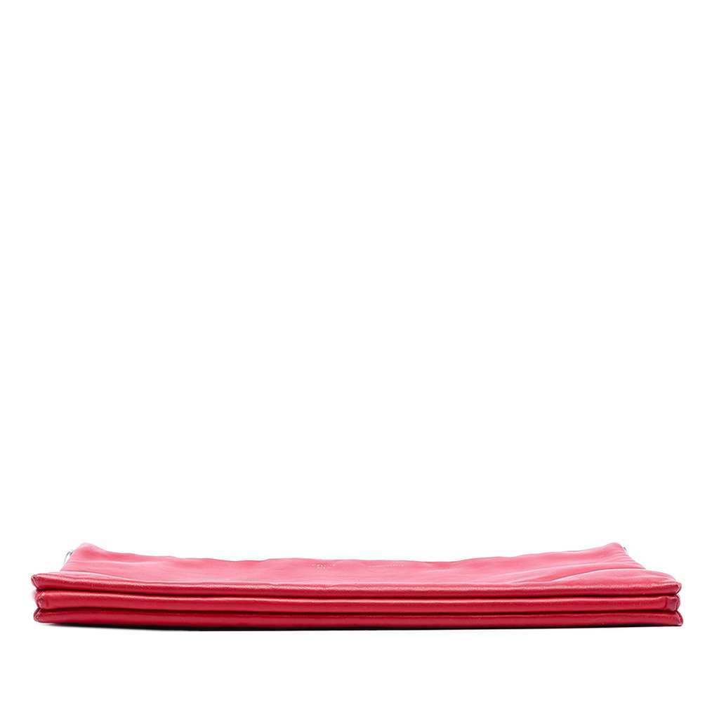 Celine Lambskin Soft Trio Shoulder Bag Red Leather Very good - Inside View