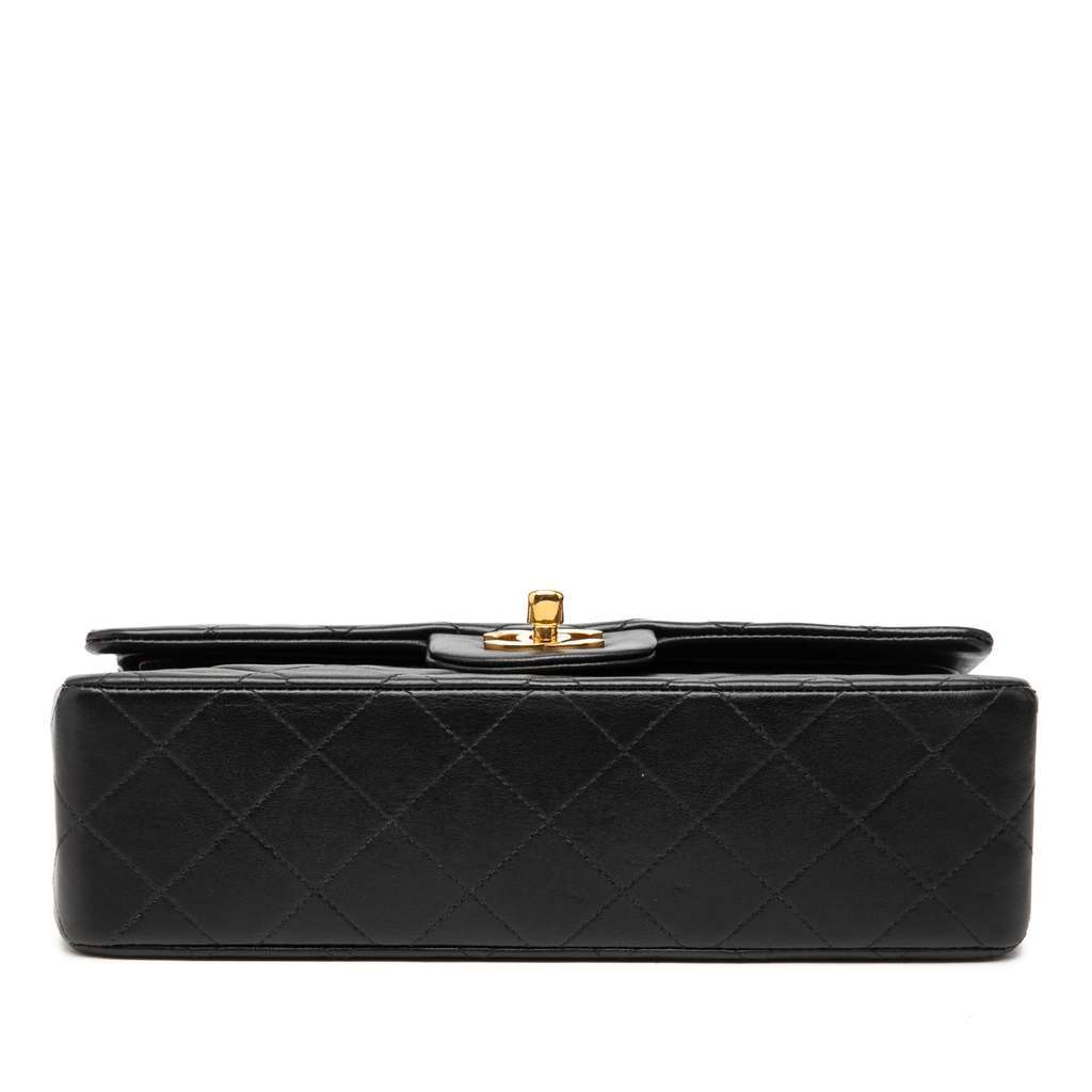 Chanel Small Classic Lambskin Double Flap Black Leather Good - Inside View
