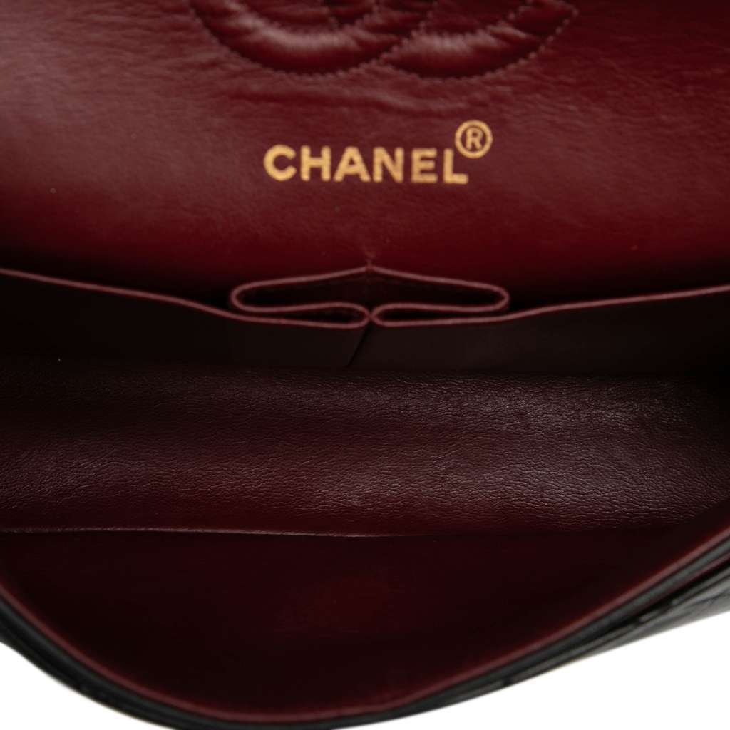 Chanel Small Classic Lambskin Double Flap Black Leather Good - Model View